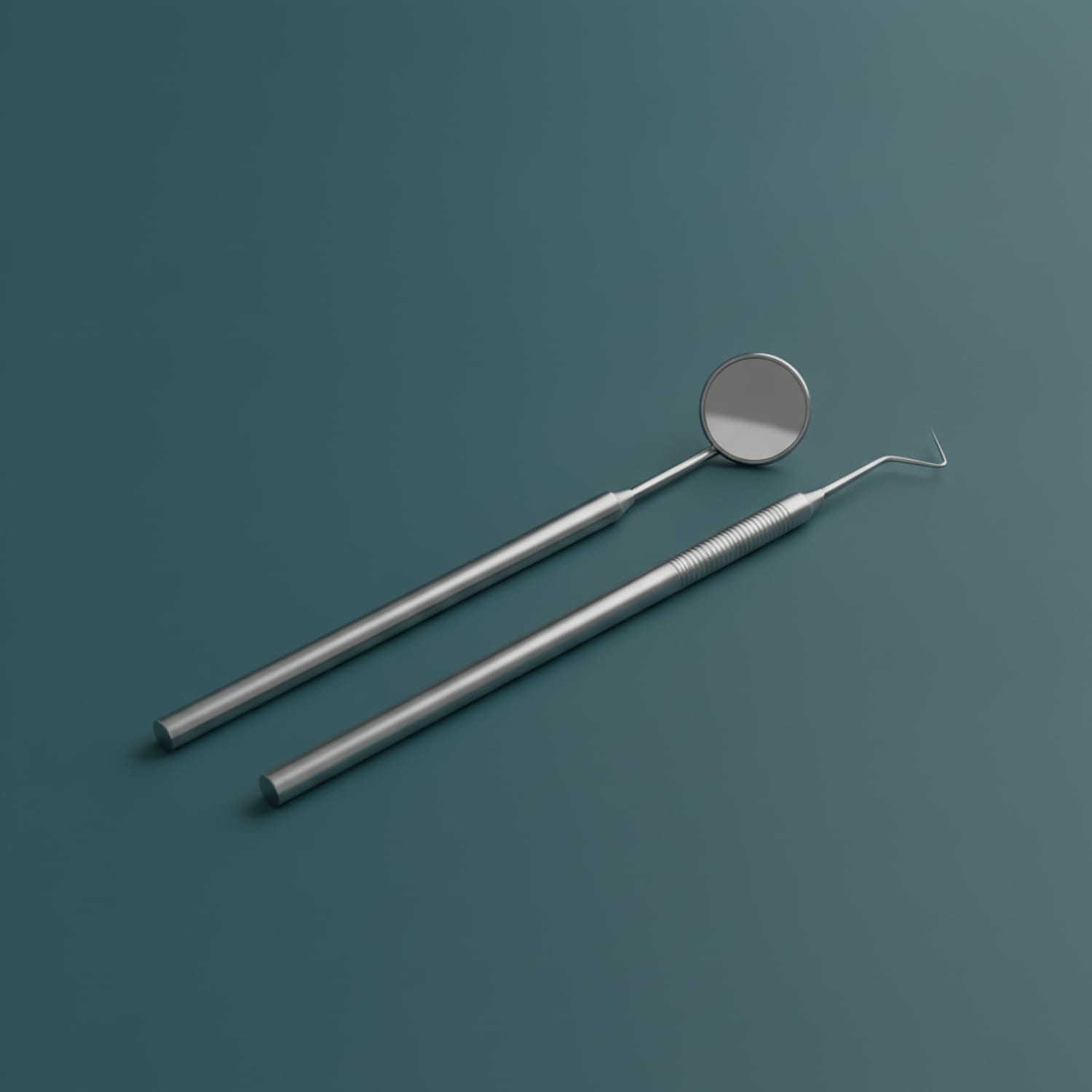 A dental mirror and explorer used in a professional cleaning — Centre Dental NYC